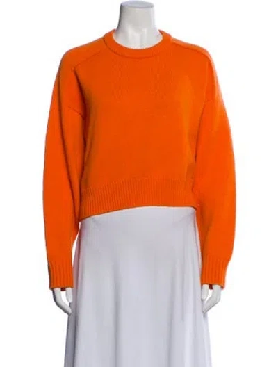 Pre-owned Loulou Studio Wool Crew Neck Sweater In Orange