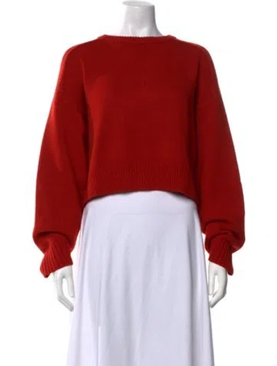 Pre-owned Loulou Studio Wool Crew Neck Sweater In Red
