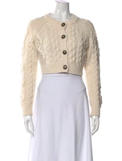 Pre-owned Loulou Studio Wool Crew Neck Sweater In White