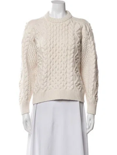 Pre-owned Loulou Studio Wool Crew Neck Sweater In White