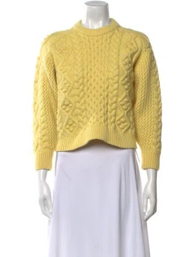 Pre-owned Loulou Studio Wool Crew Neck Sweater In Yellow