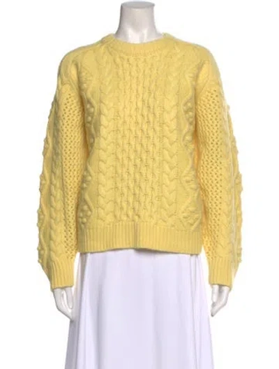 Pre-owned Loulou Studio Wool Crew Neck Sweater In Yellow
