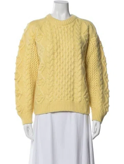 Pre-owned Loulou Studio Wool Crew Neck Sweater In Yellow