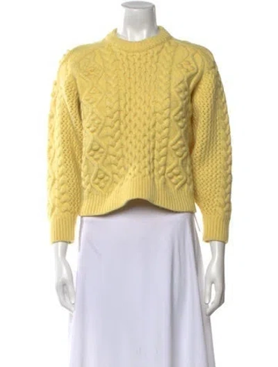 Pre-owned Loulou Studio Wool Crew Neck Sweater In Yellow