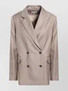 Loulou Studio Wool Double-breasted Jacket Back Vent In Neutral