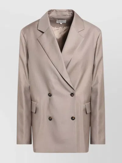 Loulou Studio Wool Double-breasted Jacket Back Vent In Neutral