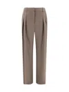 Loulou Studio Flared Wool Pants Pockets In Kakhi