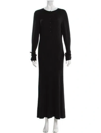Pre-owned Loulou Studio Wool Long Dress In Black
