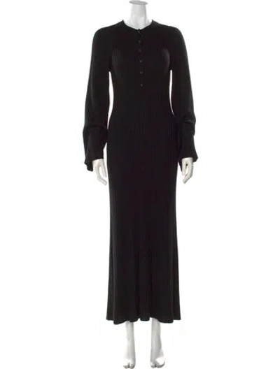 Pre-owned Loulou Studio Wool Long Dress In Black