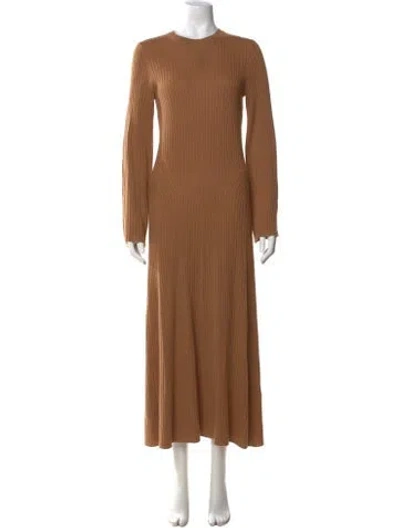 Pre-owned Loulou Studio Wool Long Dress In Brown