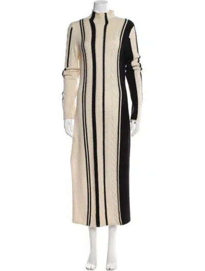 Pre-owned Loulou Studio Wool Long Dress In Neutral