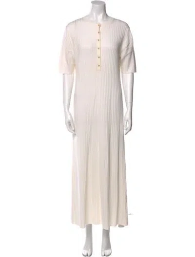 Pre-owned Loulou Studio Wool Long Dress In Neutral