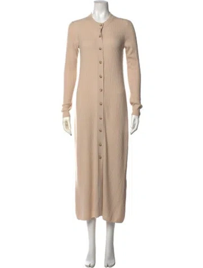 Pre-owned Loulou Studio Wool Long Dress In Neutral
