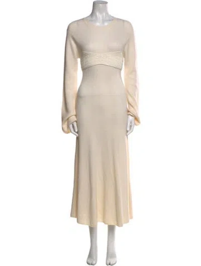 Pre-owned Loulou Studio Wool Long Dress In Neutral