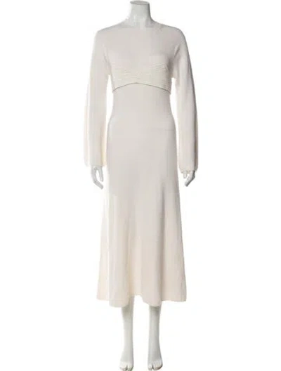 Pre-owned Loulou Studio Wool Long Dress In Neutral