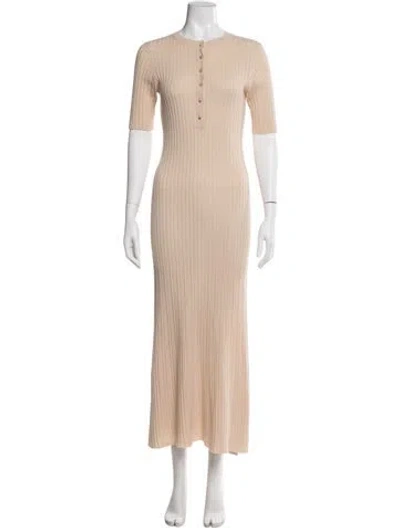Pre-owned Loulou Studio Wool Long Dress In Neutral