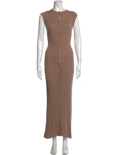 Pre-owned Loulou Studio Wool Long Dress In Neutral
