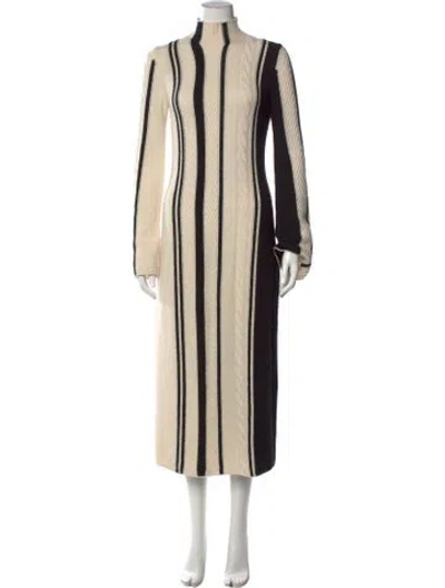 Pre-owned Loulou Studio Wool Long Dress In Neutral