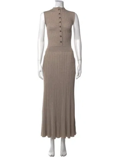 Pre-owned Loulou Studio Wool Long Dress In Neutrals