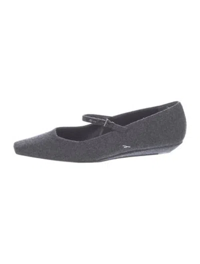 Pre-owned Loulou Studio Wool Mary Jane Flats In Grey