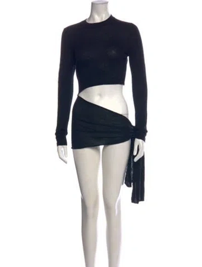 Pre-owned Loulou Studio Wool Mini Dress In Black