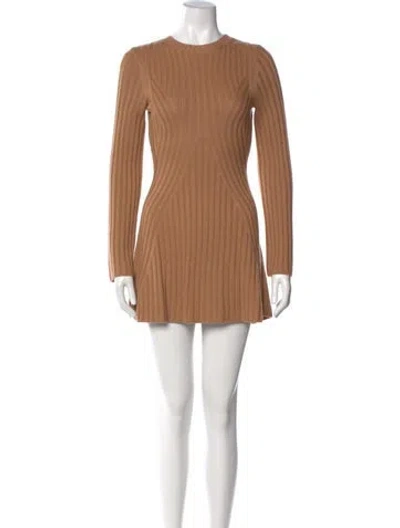 Pre-owned Loulou Studio Wool Mini Dress In Brown