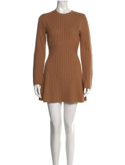 Pre-owned Loulou Studio Wool Mini Dress In Brown