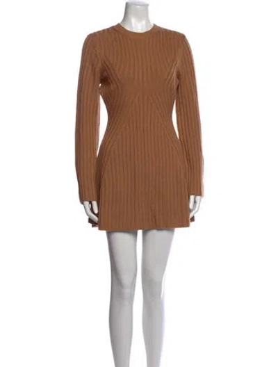 Pre-owned Loulou Studio Wool Mini Dress In Brown