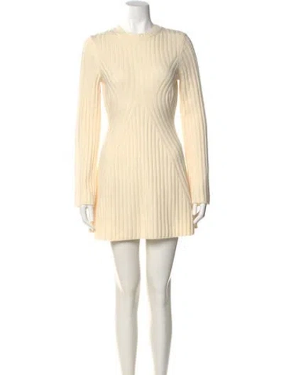 Pre-owned Loulou Studio Wool Mini Dress In Neutral
