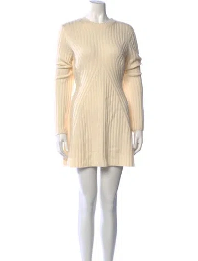 Pre-owned Loulou Studio Wool Mini Dress In Neutrals