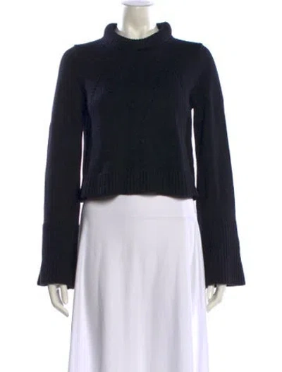 Pre-owned Loulou Studio Wool Mock Neck Sweater In Black