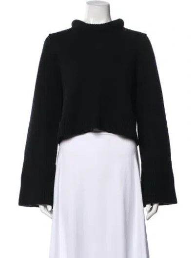 Pre-owned Loulou Studio Wool Mock Neck Sweater In Black