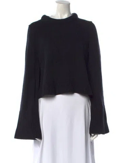 Pre-owned Loulou Studio Wool Mock Neck Sweater In Black