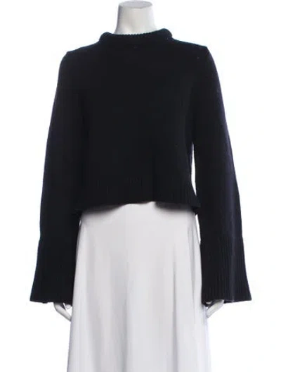 Pre-owned Loulou Studio Wool Mock Neck Sweater In Black/neutrals