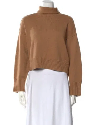 Pre-owned Loulou Studio Wool Mock Neck Sweater In Brown