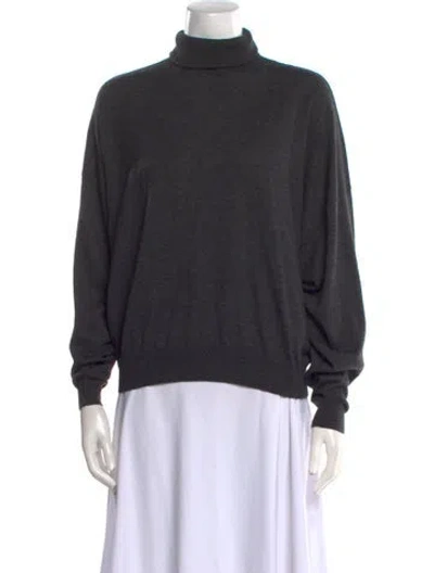 Pre-owned Loulou Studio Wool Mock Neck Sweater In Gray
