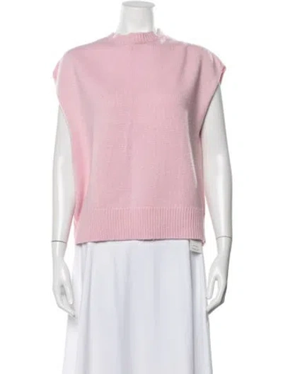 Pre-owned Loulou Studio Wool Mock Neck Sweater In Pink