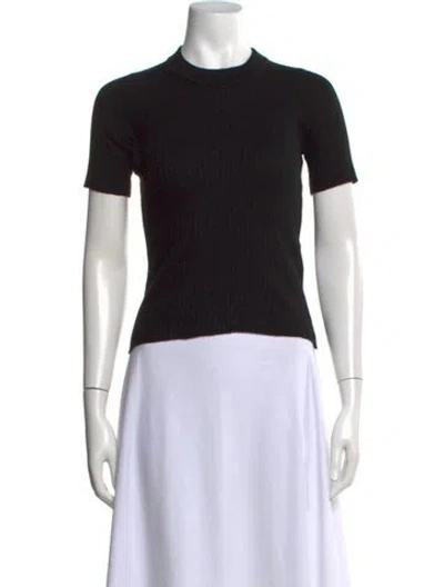Pre-owned Loulou Studio Wool Mock Neck Top In Black