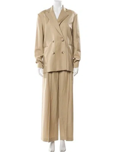 Pre-owned Loulou Studio Wool Pant Set In Neutral