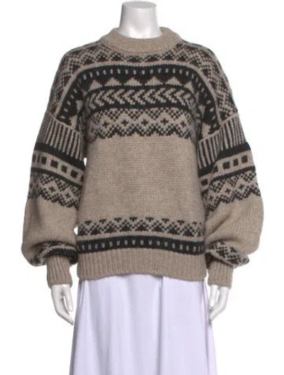 Pre-owned Loulou Studio Wool Patterned Sweater In Neutrals