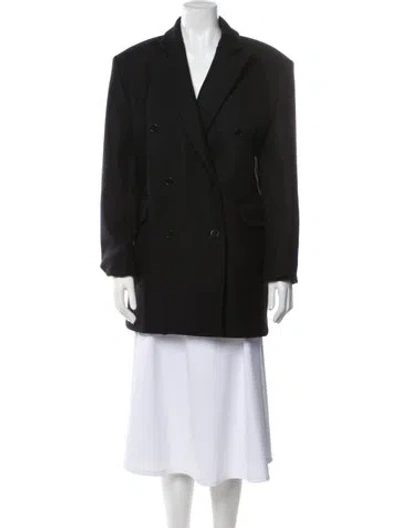Pre-owned Loulou Studio Wool Peacoat In Black