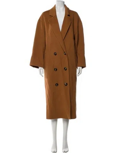 Pre-owned Loulou Studio Wool Peacoat In Brown