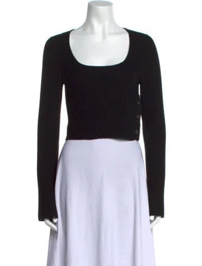 Pre-owned Loulou Studio Wool Scoop Neck Sweater In Black
