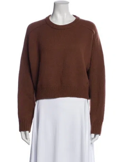 Pre-owned Loulou Studio Wool Scoop Neck Sweater In Brown
