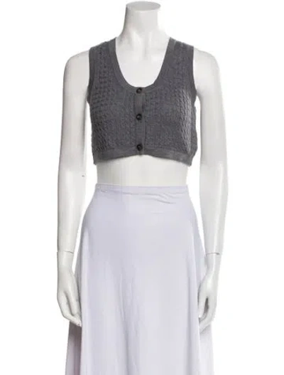 Pre-owned Loulou Studio Wool Scoop Neck Sweater In Gray