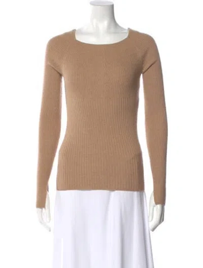 Pre-owned Loulou Studio Wool Scoop Neck Sweater In Neutral