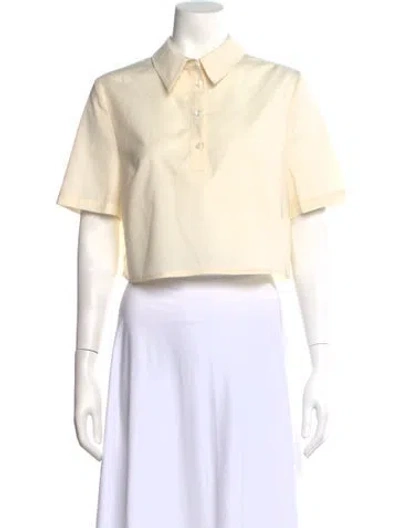 Pre-owned Loulou Studio Wool Short Sleeve Polo In Neutral