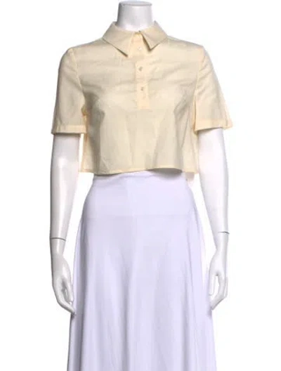 Pre-owned Loulou Studio Wool Short Sleeve Polo In Neutrals