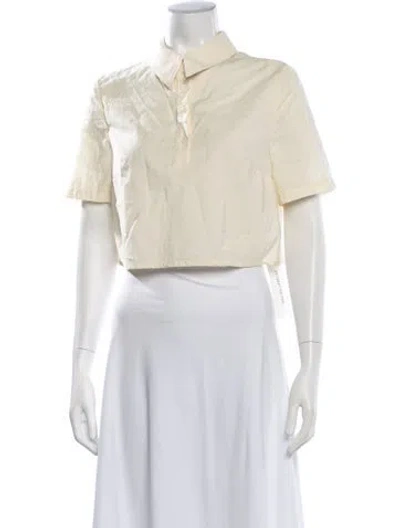 Pre-owned Loulou Studio Wool Short Sleeve Polo In Neutrals