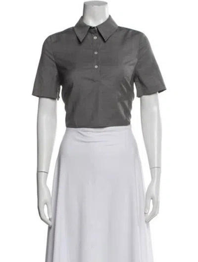 Pre-owned Loulou Studio Wool Short Sleeve Polo In White